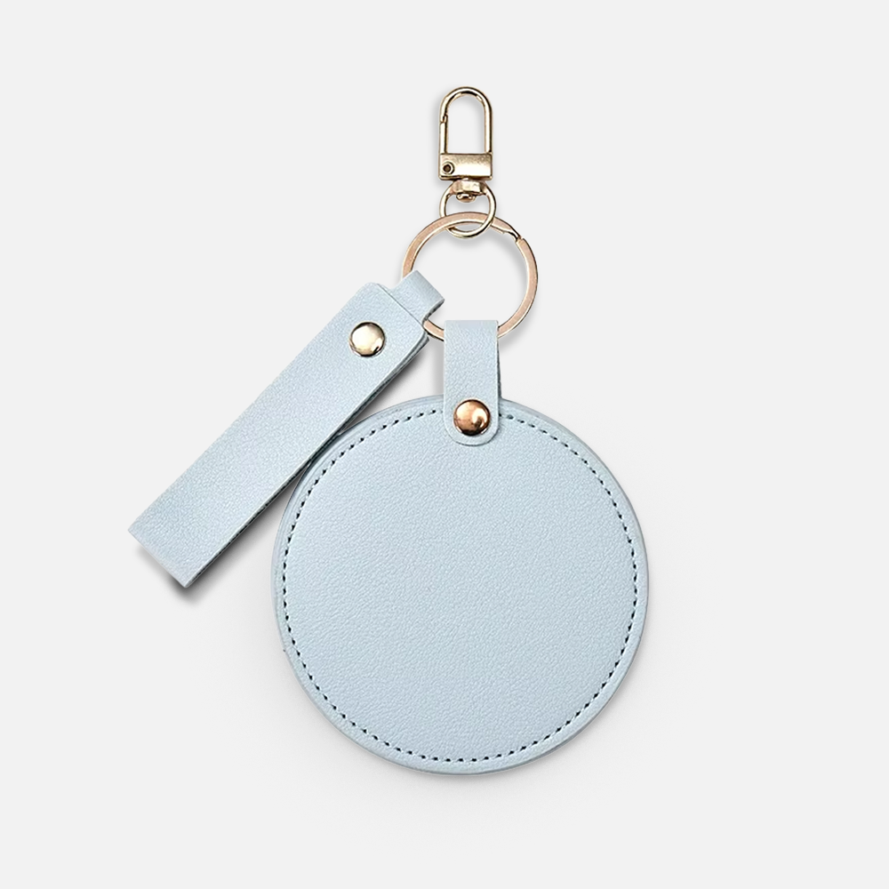 Custom Logo Compact Pocket Mirror Keychain