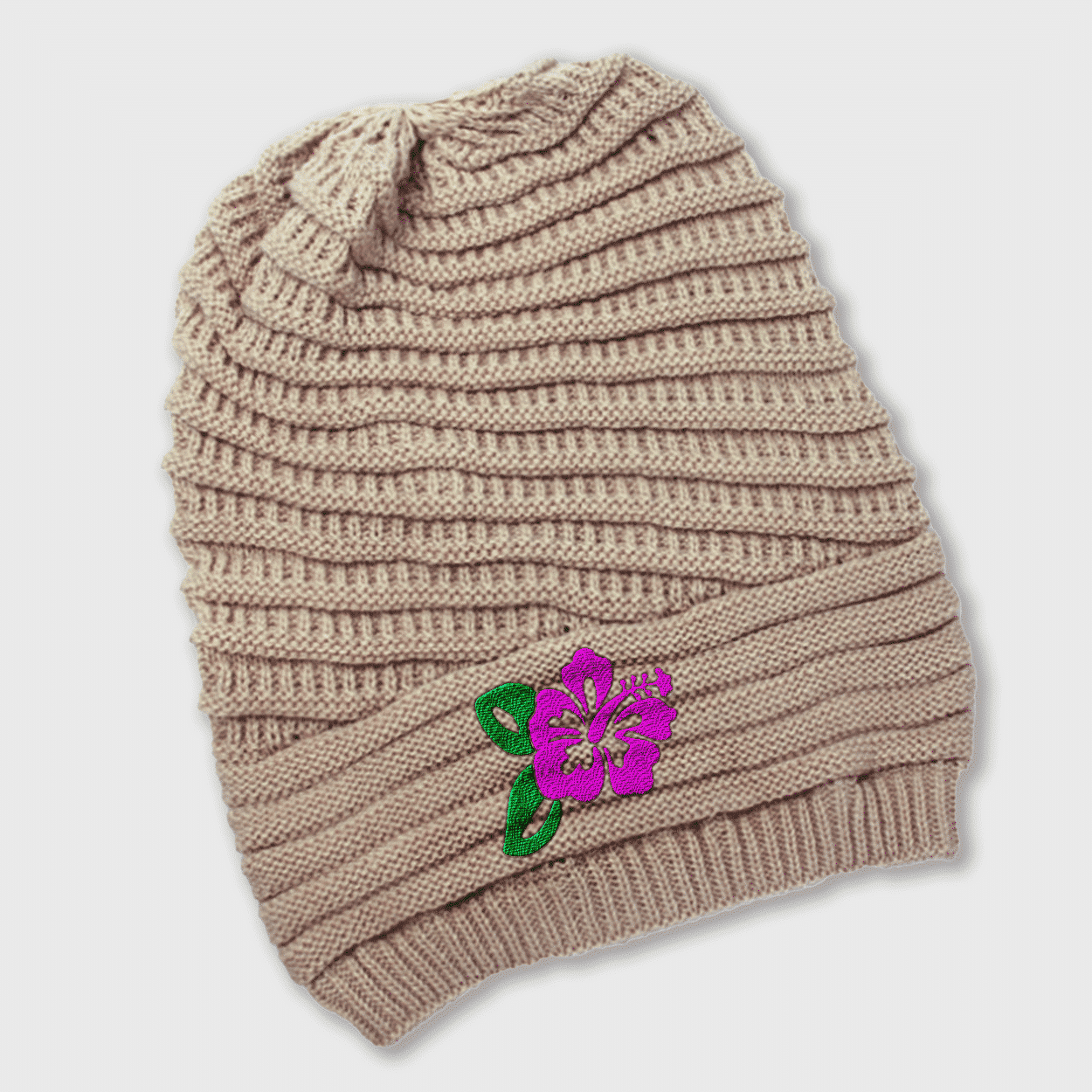 Womens Knitted Baggy Beanie