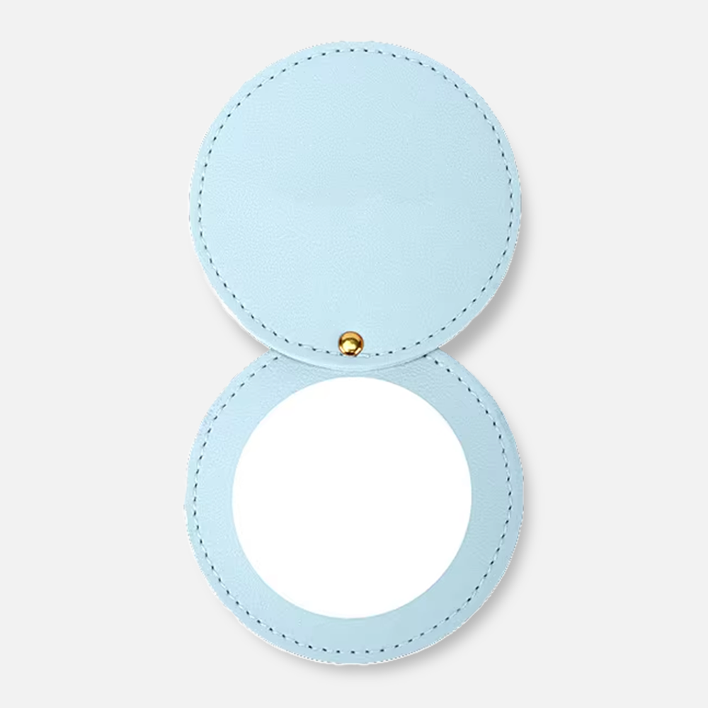 Custom Logo Rotatable Leather Compact Mirror