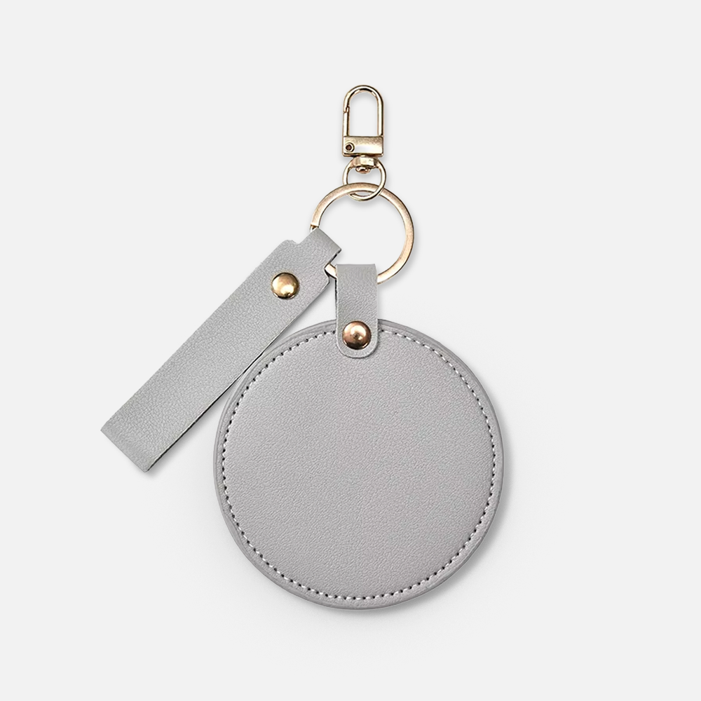 Custom Logo Compact Pocket Mirror Keychain