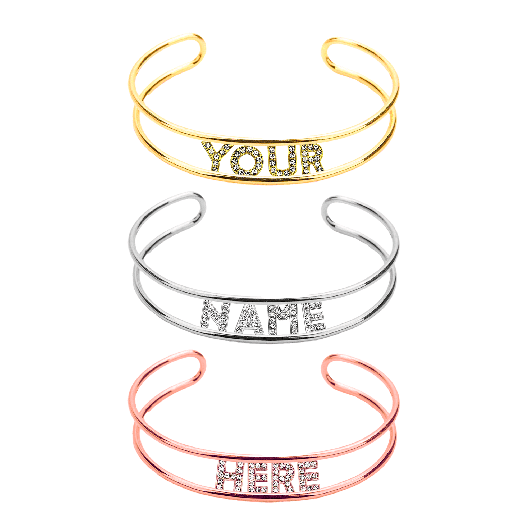 Crystal Name Bangle Bracelet