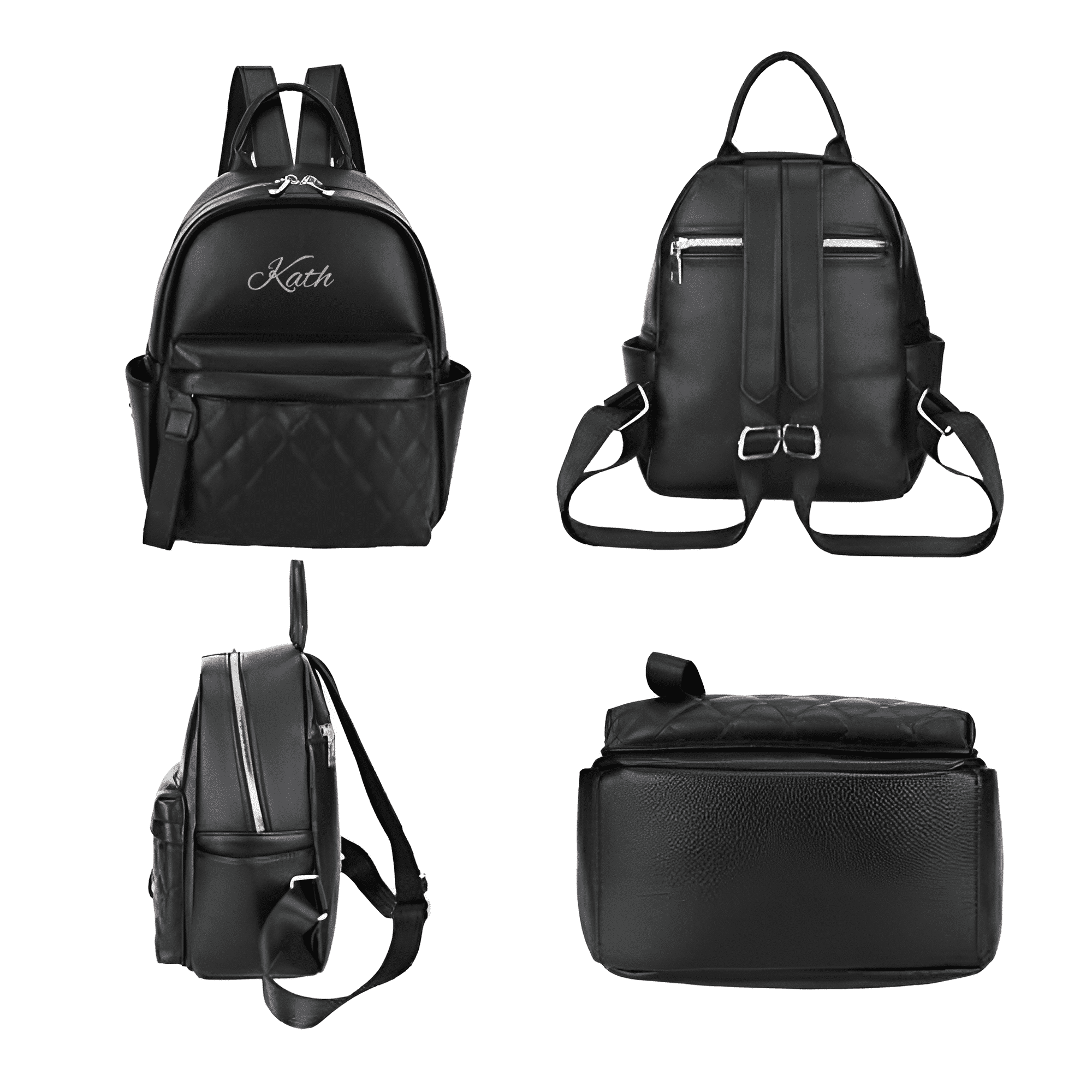 Embroidered PU Backpack for Women