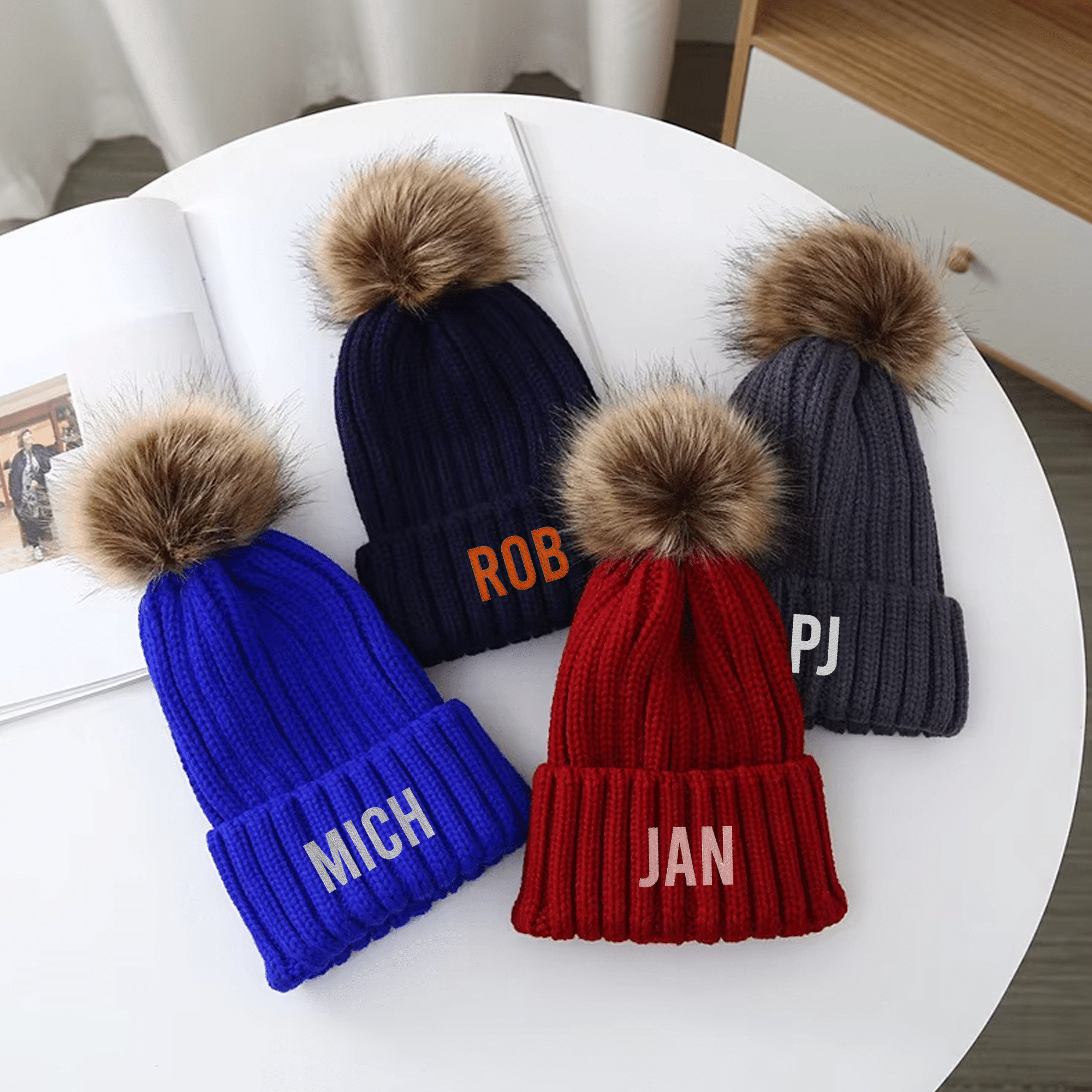 Wool Knit Beanie Hat