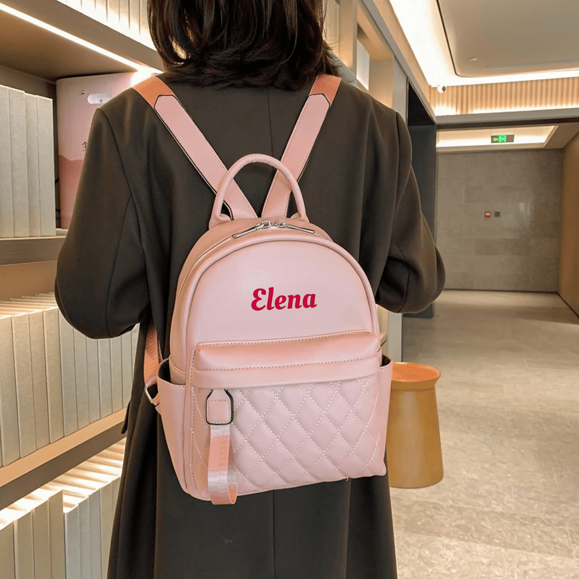 Embroidered PU Backpack for Women