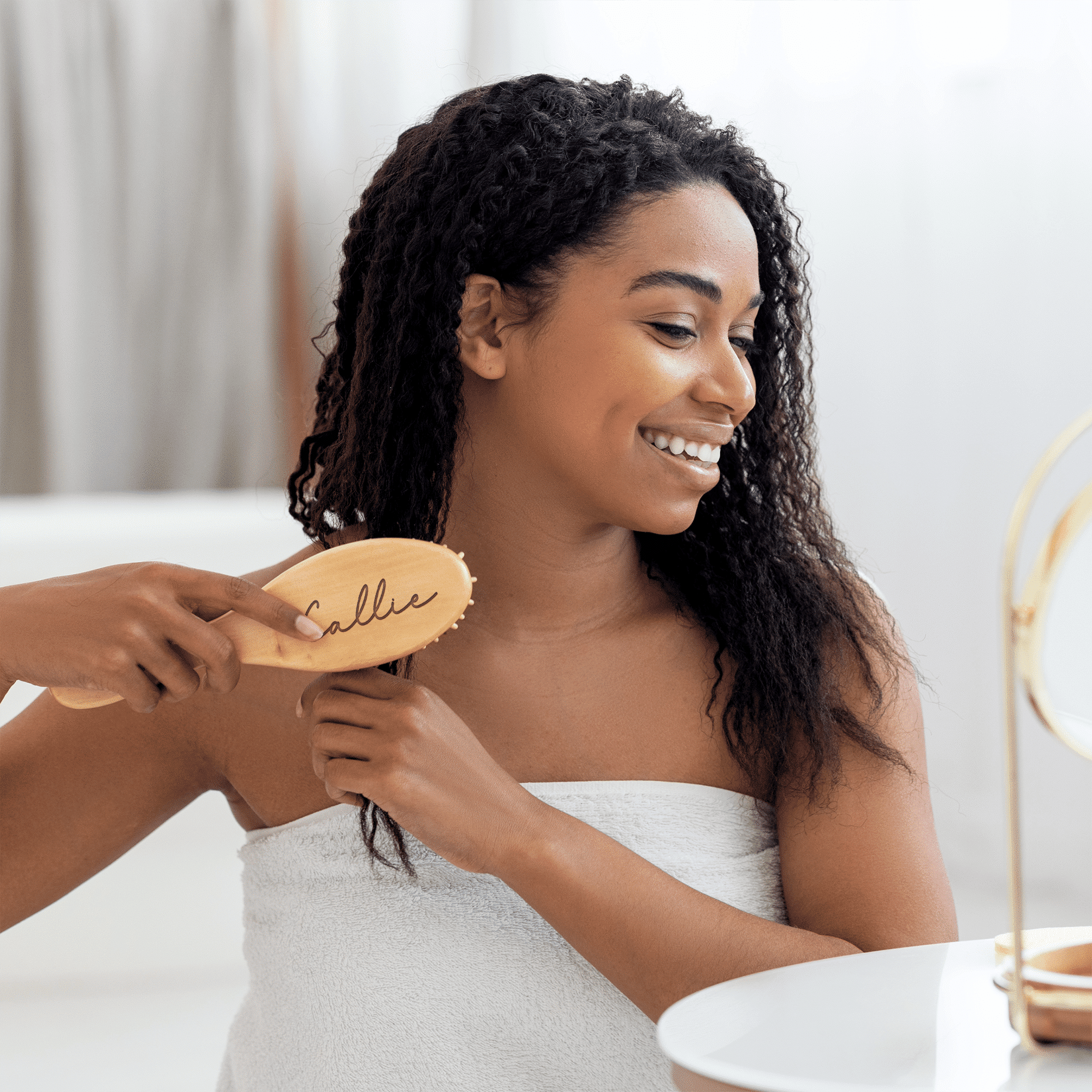 Engraved Wooden Hair Brush