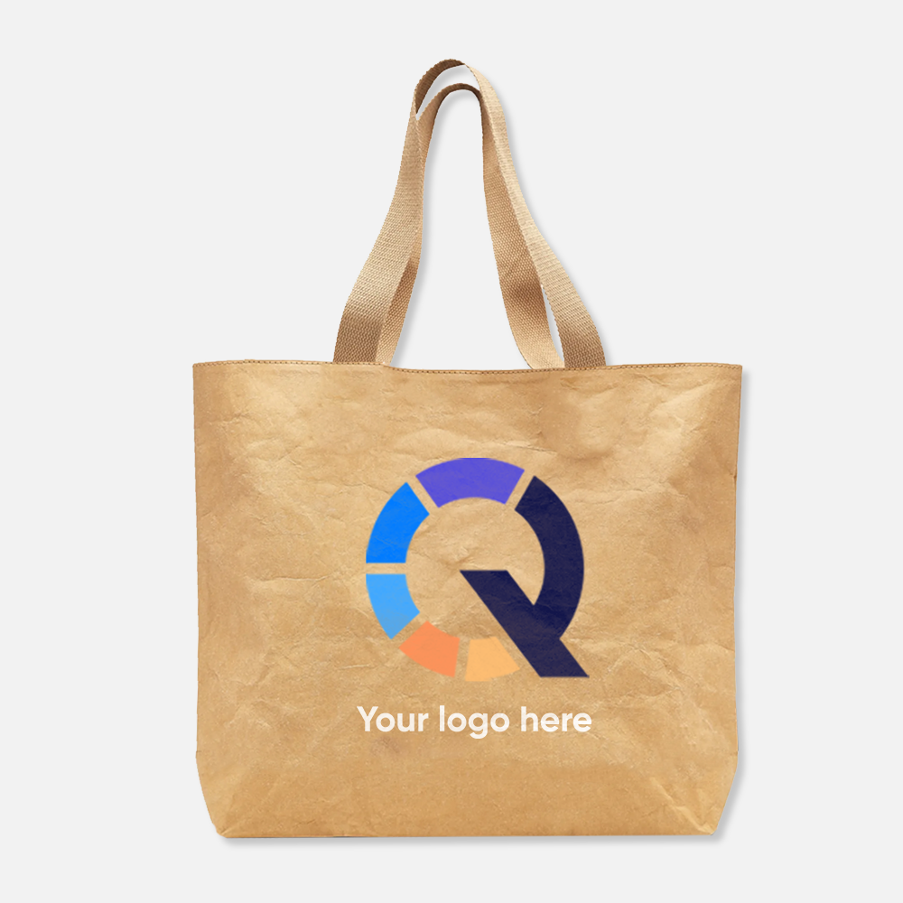 Custom Logo Washable Kraft Paper Tote Bag