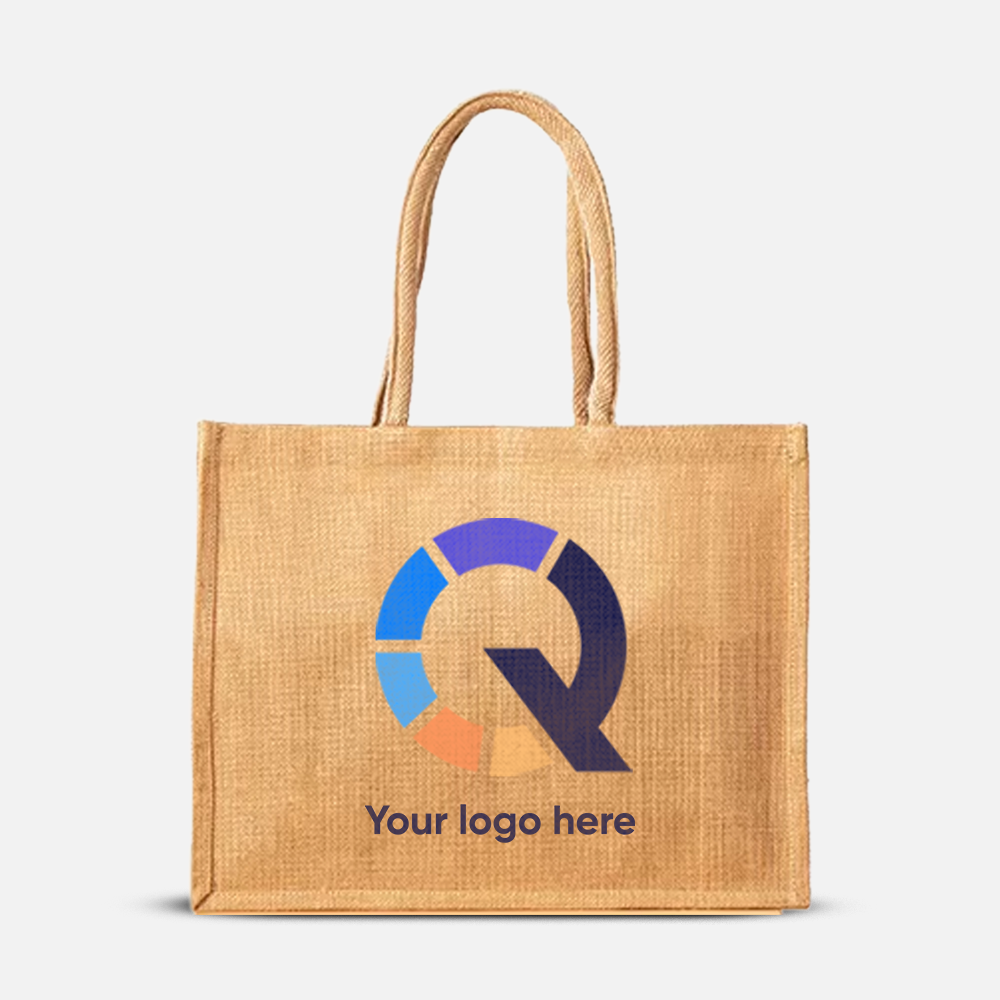 Custom Logo Foldable Jute Tote Bag