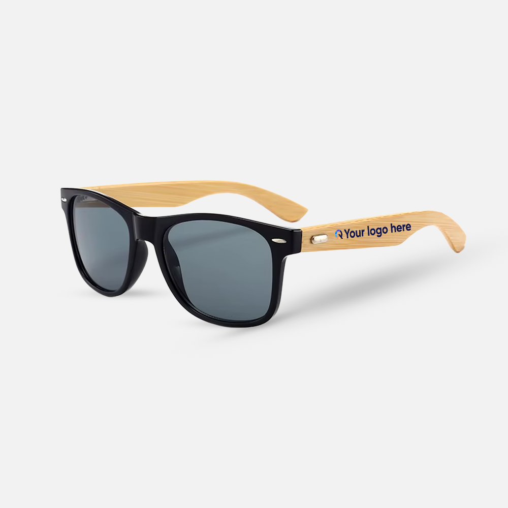 Branded Unisex Bamboo Temple Sunglasses