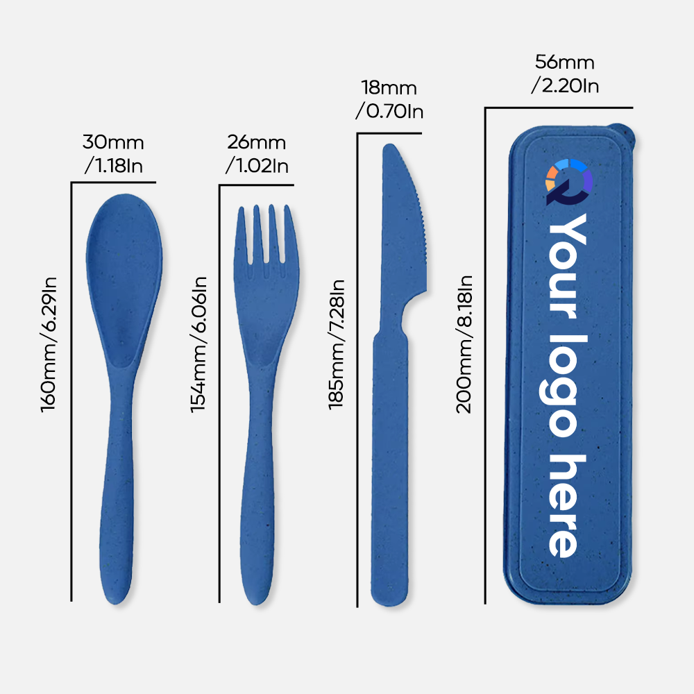 Custom Logo Biodegradable Wheat Cutlery Set