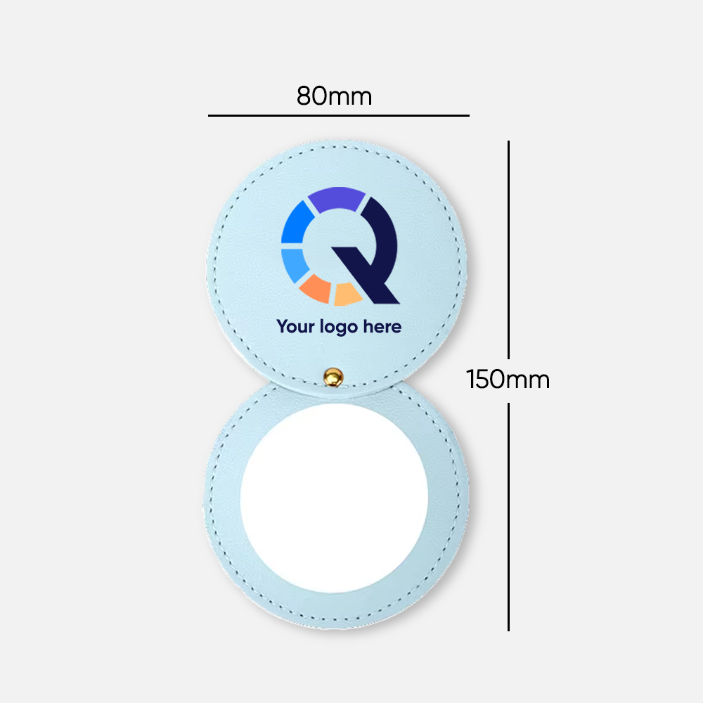 Custom Logo Rotatable Leather Compact Mirror