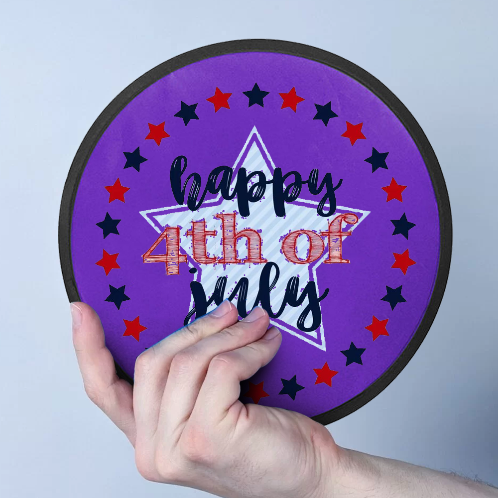 Custom LOGO Sports Kids Flying Toy Portable Pocket Flyer Frisbeed Folding Hand Fan Foldable Nylon Disc