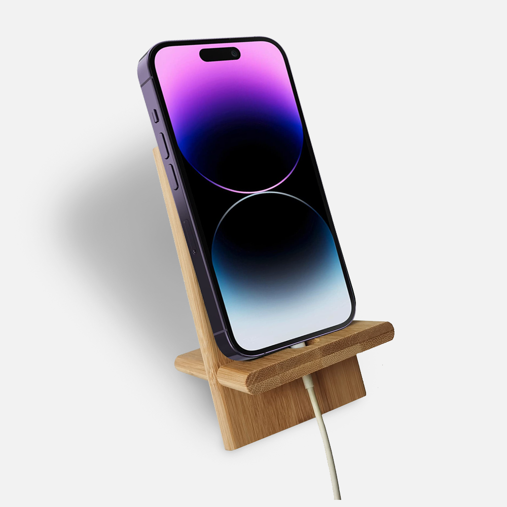 Custom Logo Bamboo Phone Stand