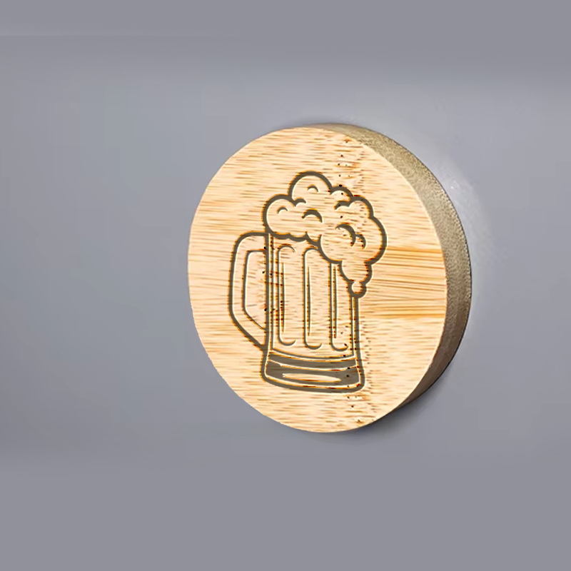 Custom Logo Wooden Coaster Bottle Opener