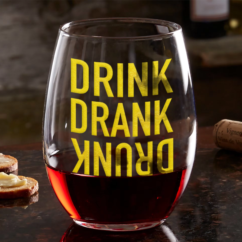 Custom Engraved Stemless Wine Glass 550ml
