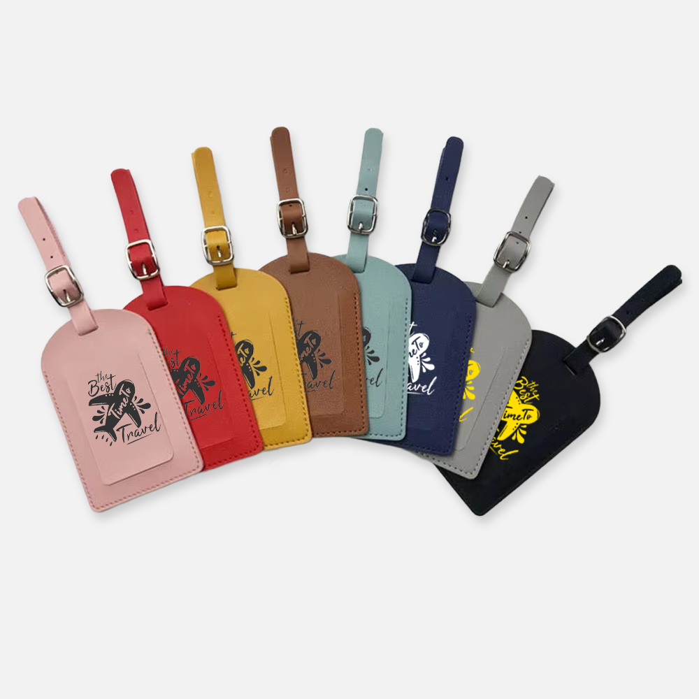 Custom Logo PU Leather Luggage Tag