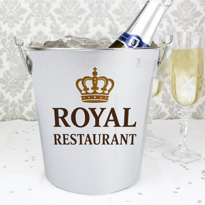 Factory Custom 5L/8L/10L Galvanized Iron Metal Tin Beer Ice Bucket for Champagne Beverage With Handle