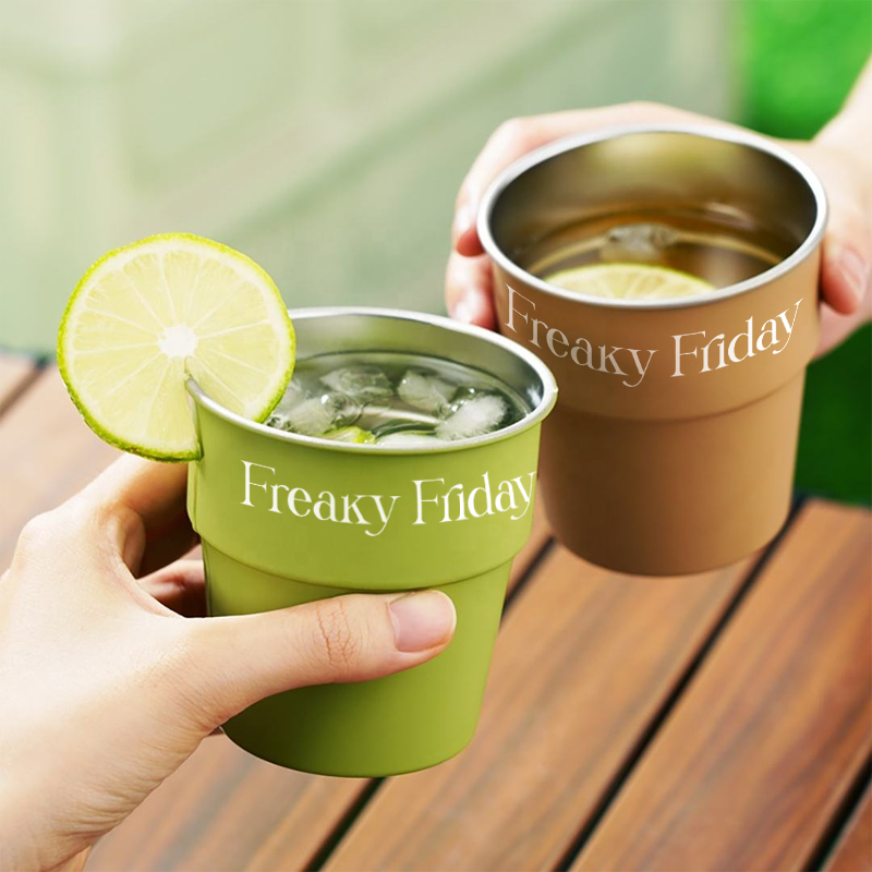 Custom Logo 8oz Stainless Steel Pint Glasses