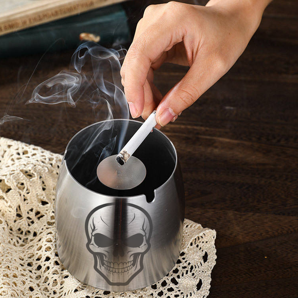 Custom Logo Stainless Steel Ashtray with Lid