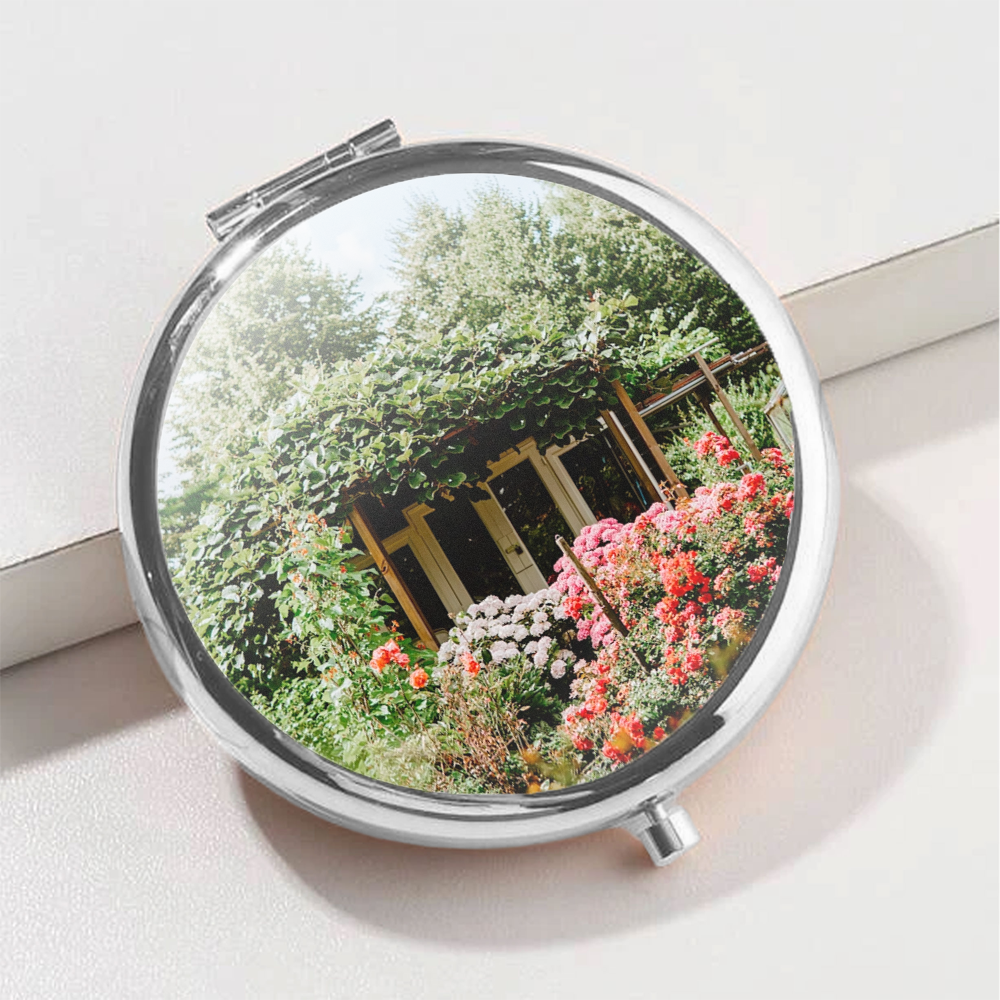 Custom Logo Mini Heart Oval Metal Pocket Mirror, Blank Keychain Makeup Mirror, Small Size Keyring Mirror for Personalization