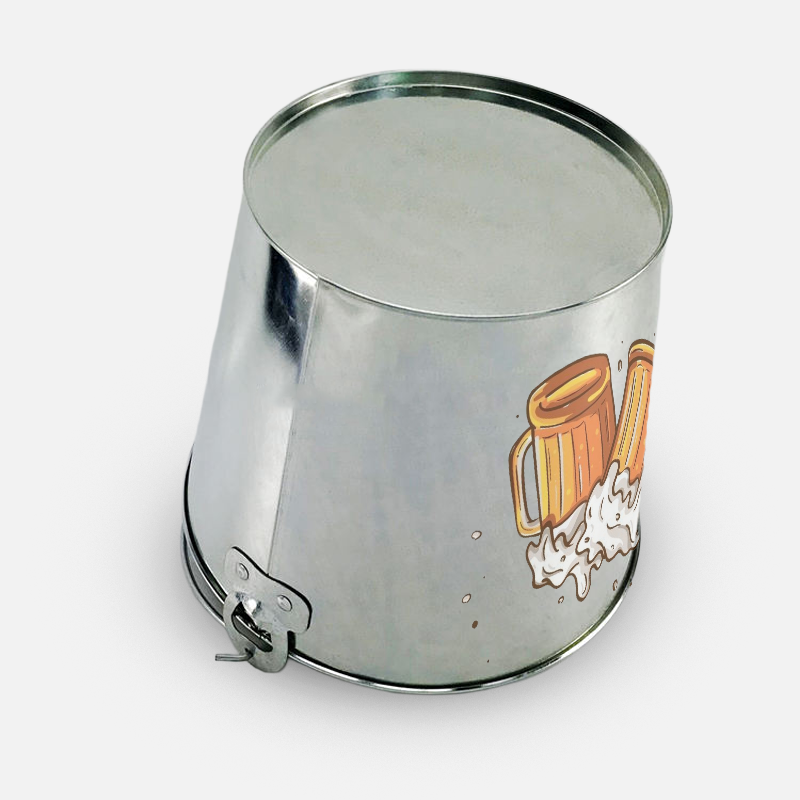 Factory Custom 5L/8L/10L Galvanized Iron Metal Tin Beer Ice Bucket for Champagne Beverage With Handle