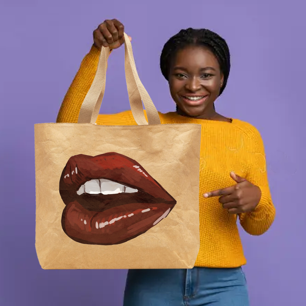 Custom Logo Washable Kraft Paper Tote Bag