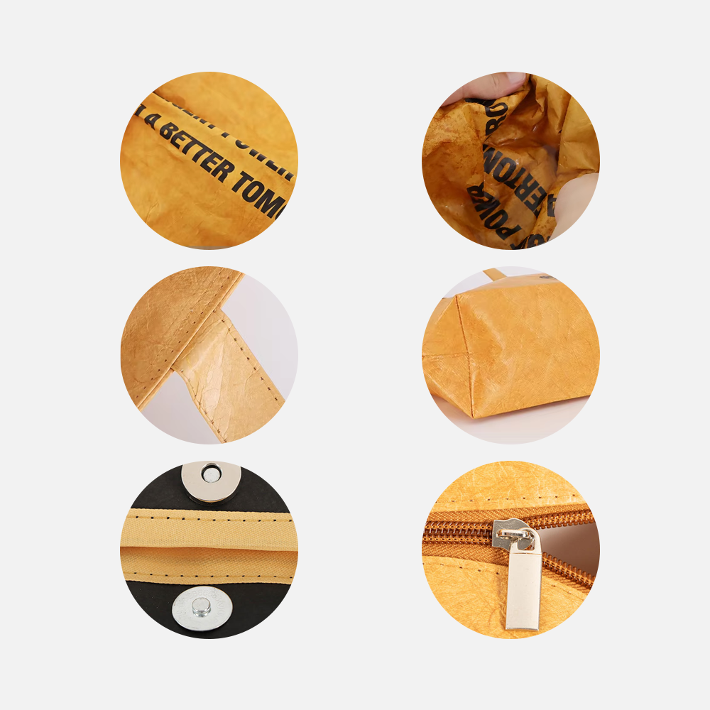 Custom Logo Washable Kraft Paper Tote Bag