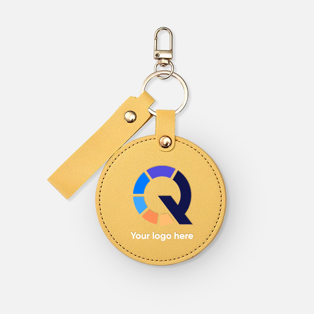 Custom Logo Compact Pocket Mirror Keychain