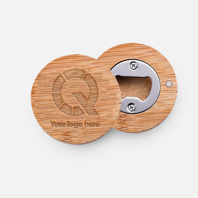 Custom Logo Wooden Coaster Bottle Opener