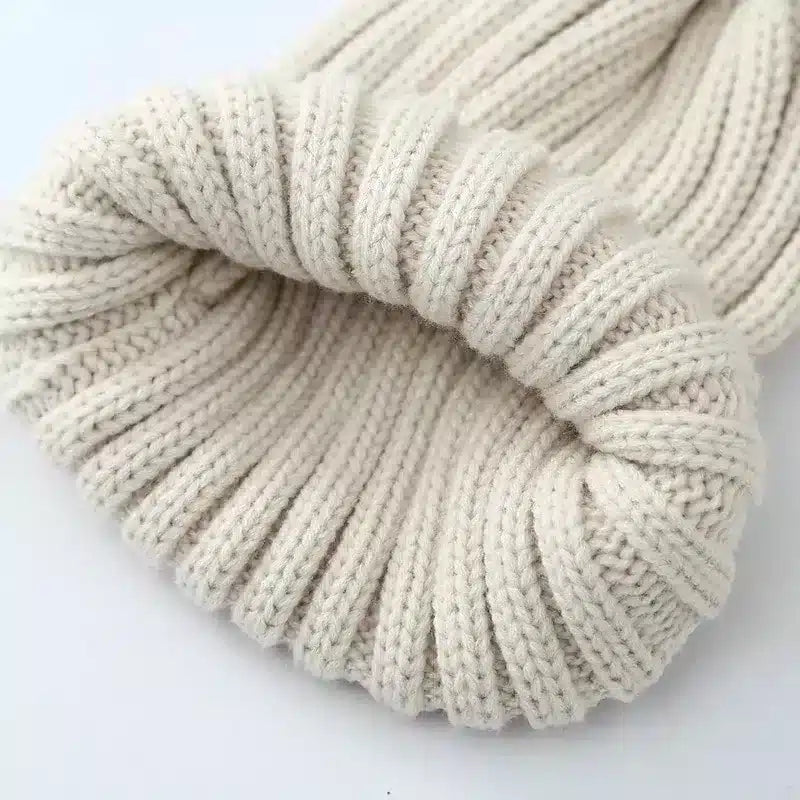 Wool Knit Beanie Hat