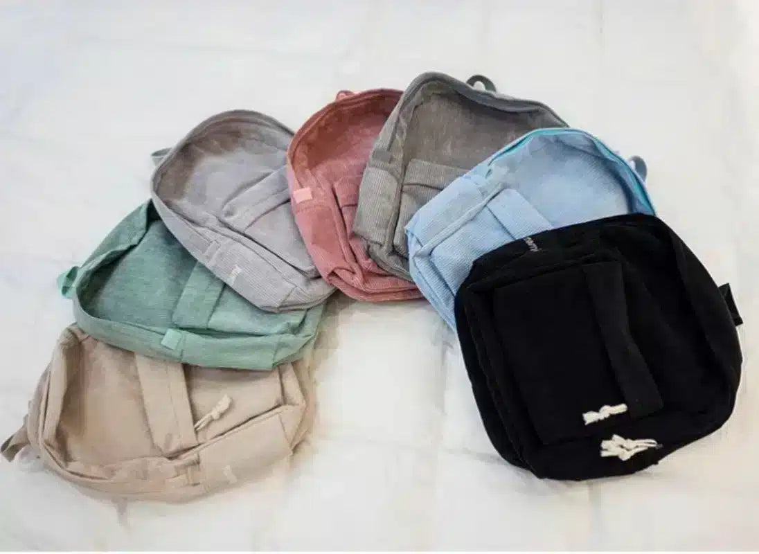 Embroidered Corduroy Kids Backpack