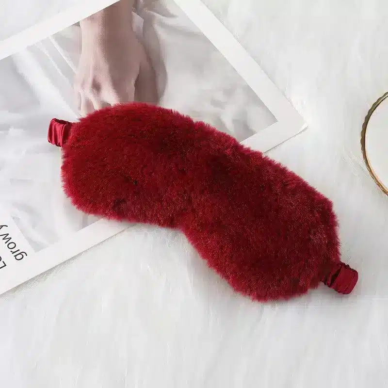 Plush Rabbit Hair Sleep Mask