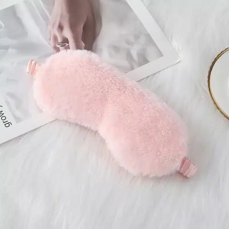 Plush Rabbit Hair Sleep Mask