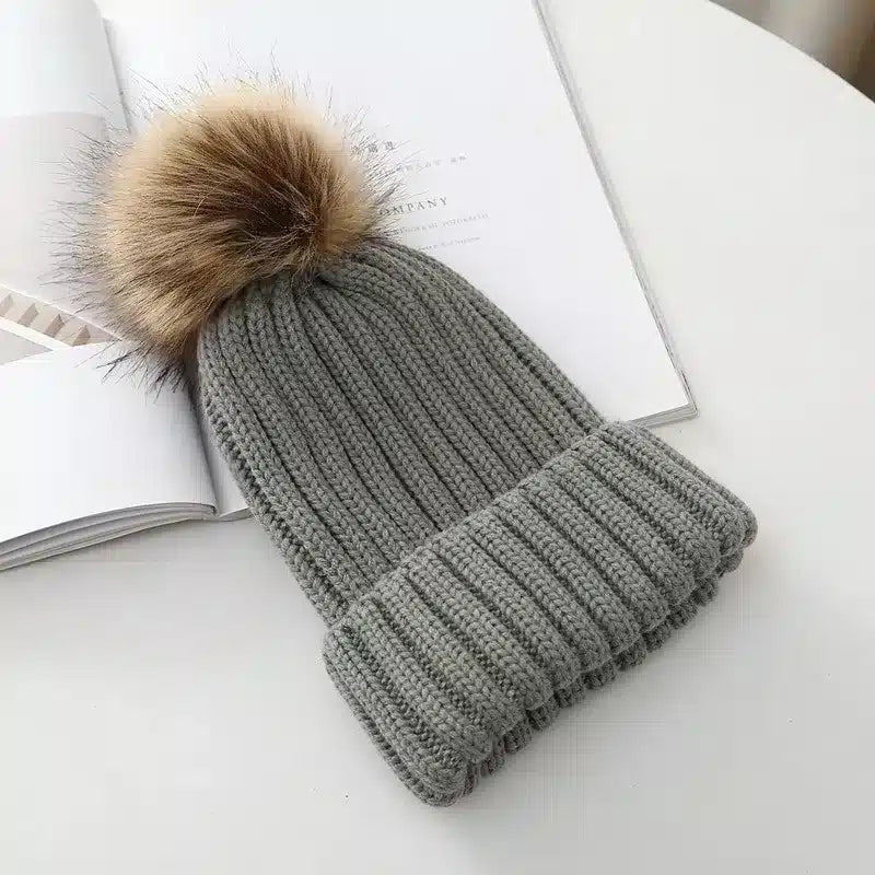 Wool Knit Beanie Hat