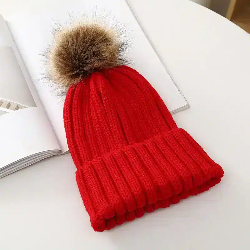 Wool Knit Beanie Hat