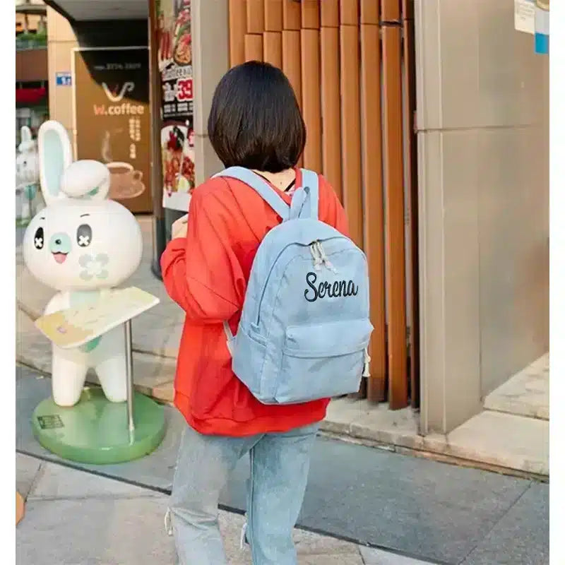 Embroidered Corduroy Kids Backpack