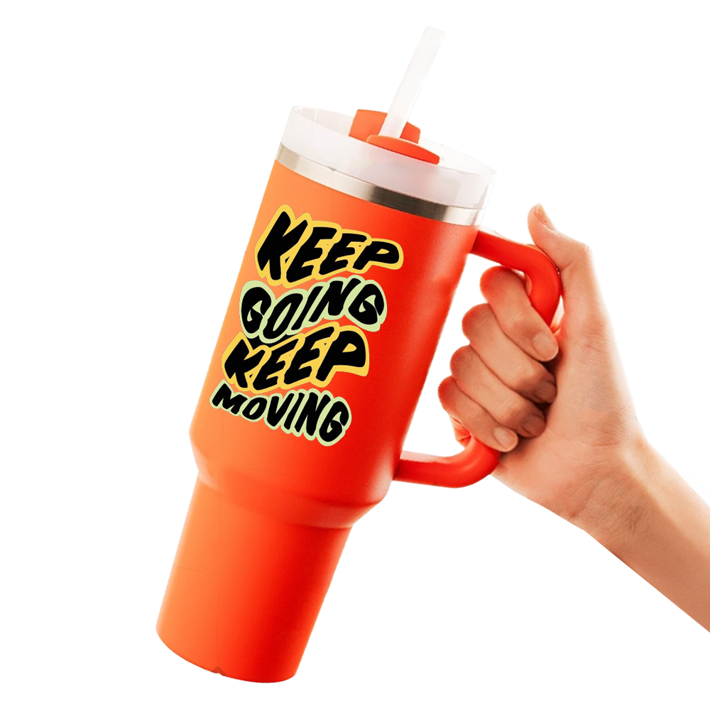 304 Stainless Steel Double-Wall Vacuum Tumbler with Handle & Straw – 40 oz