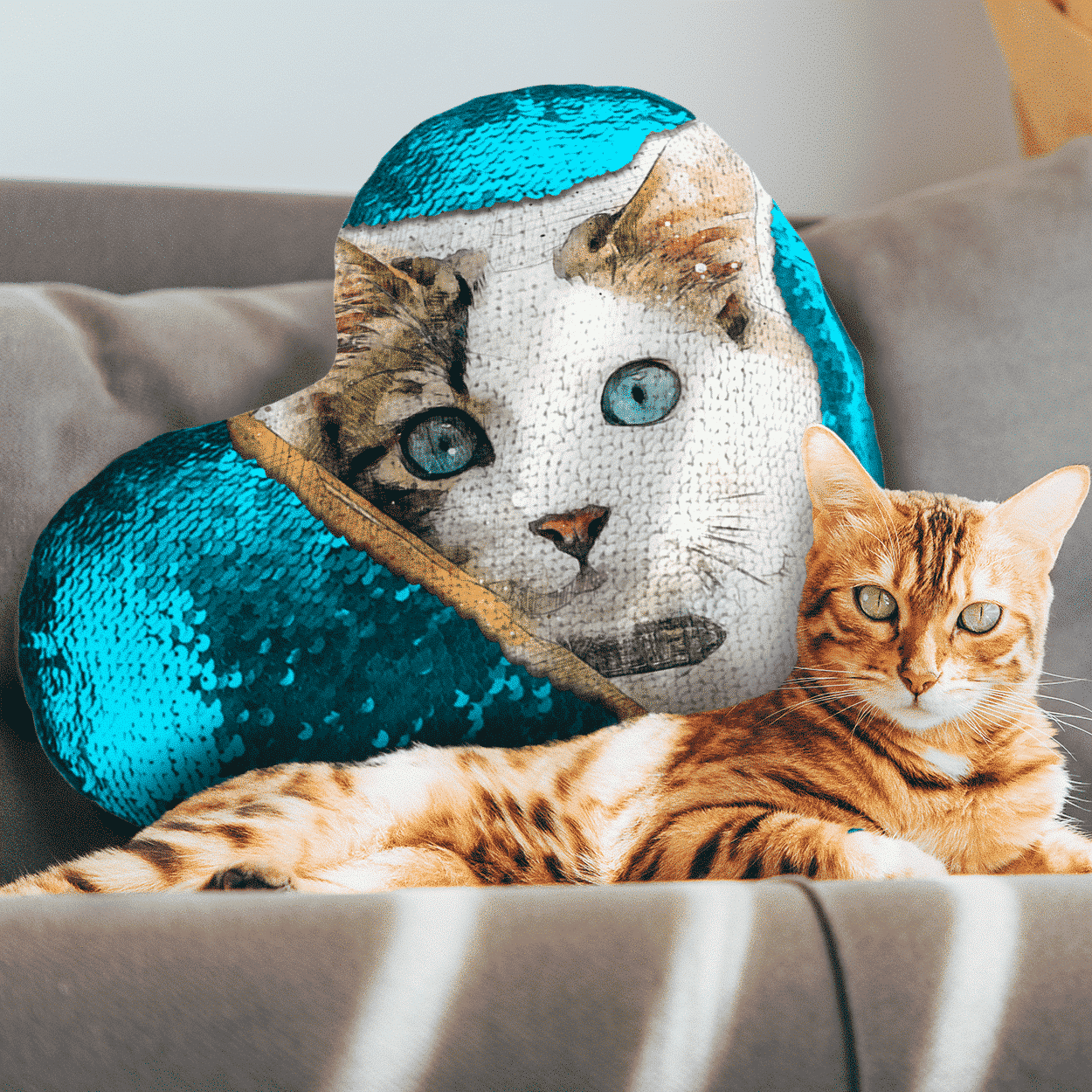 Heart Shaped Sequin Pillow