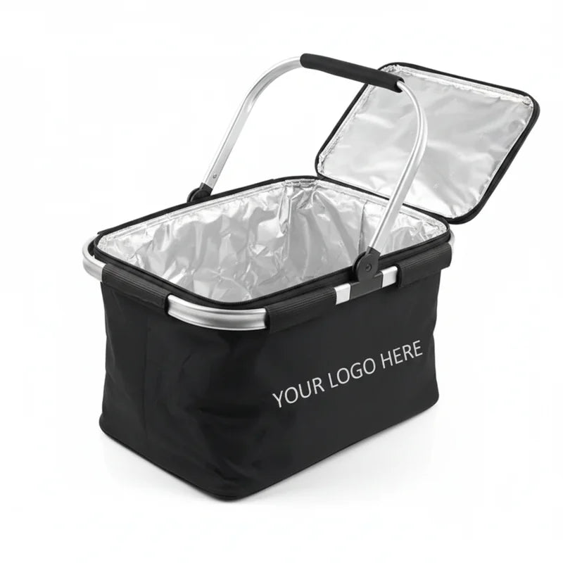Compact Folding Picnic Basket Cooler