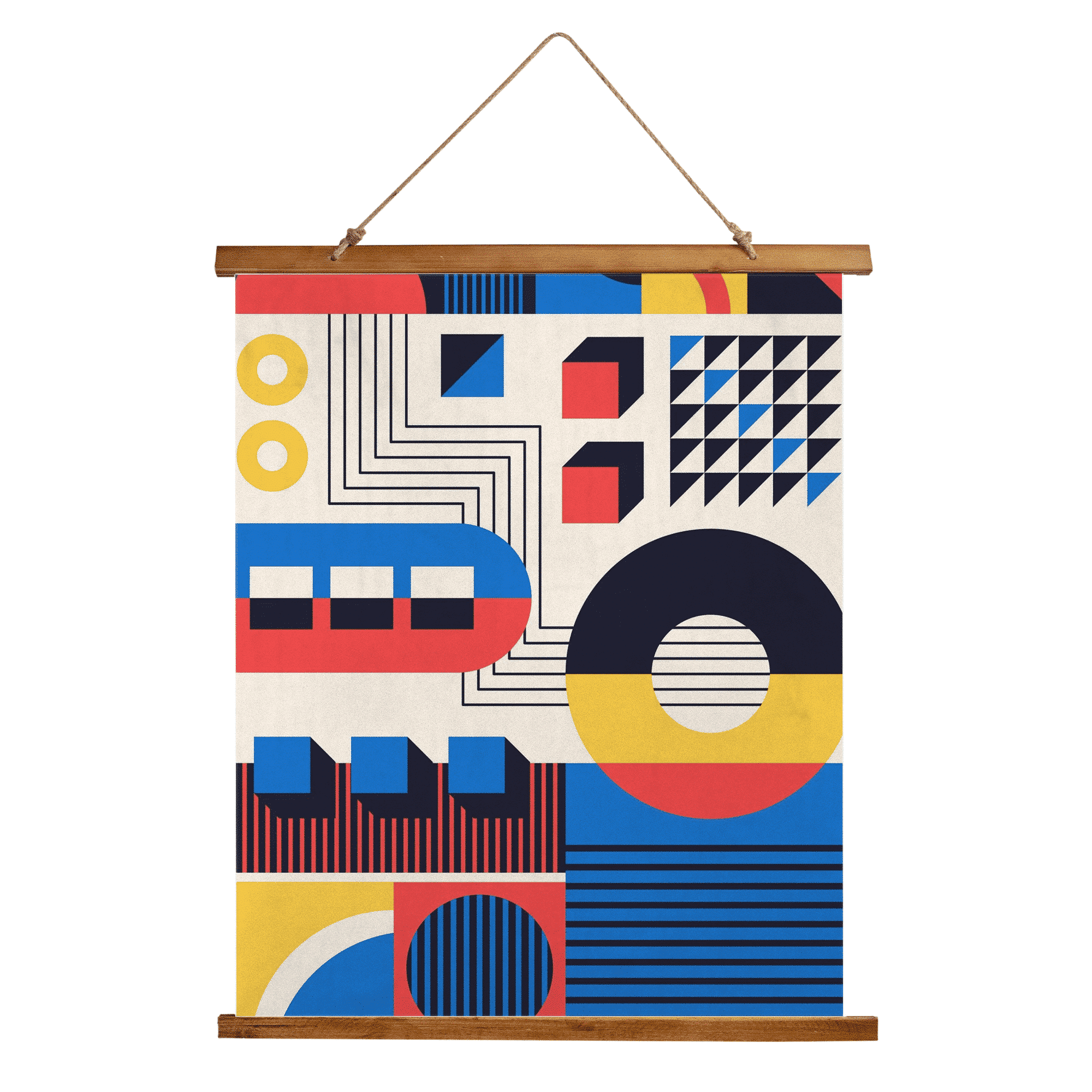 Wood Topped Wall Tapestry