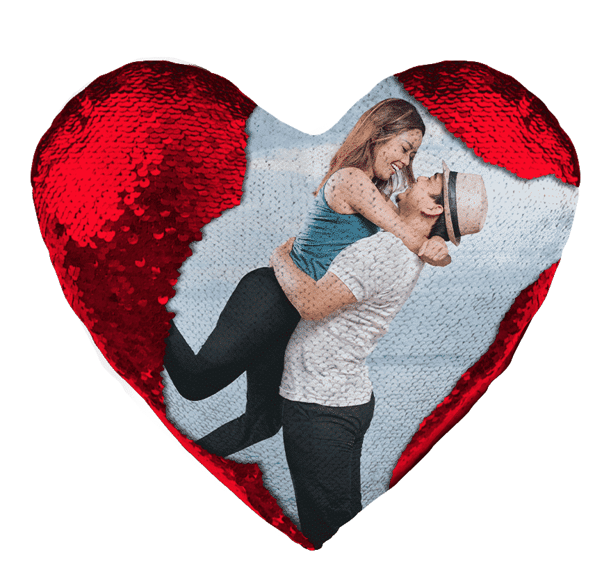 Heart Shaped Sequin Pillow