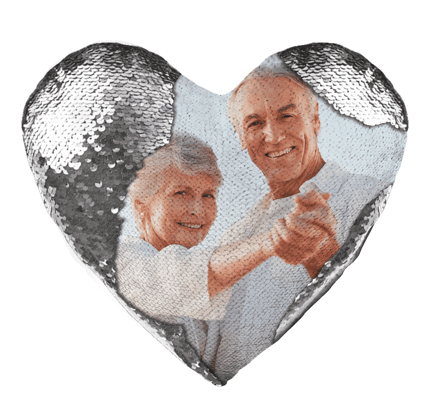 Heart Shaped Sequin Pillow