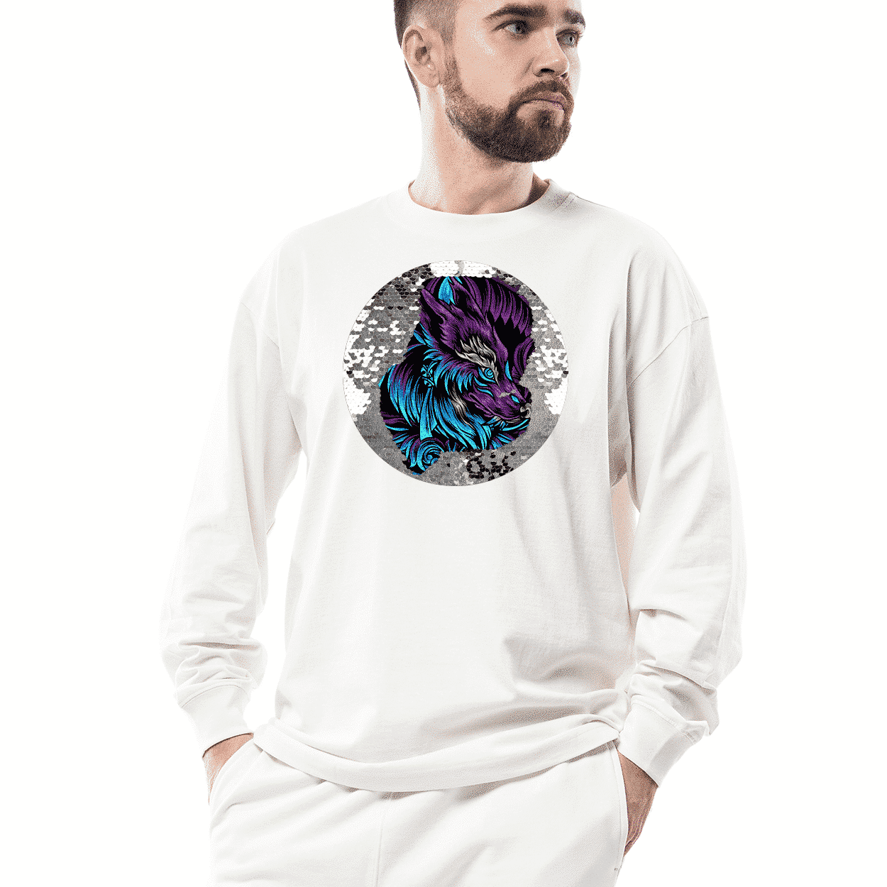 Sequin Sweatshirt for Adult - Double Sided Print