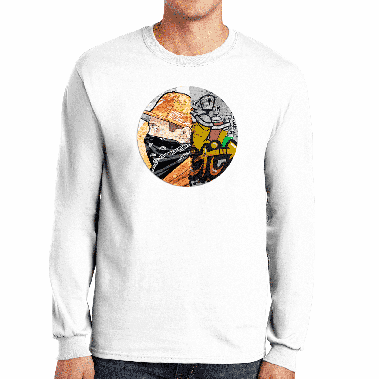 Sequin Long Sleeve Shirt for Adults - Double Sided Print