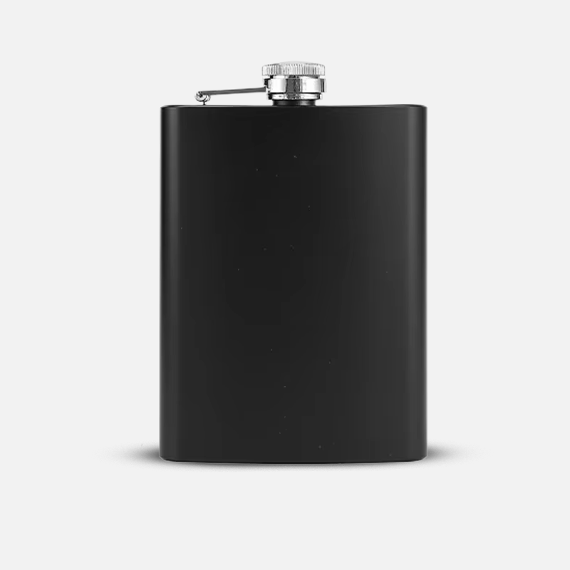 Custom Logo Matte Black Hip Flask