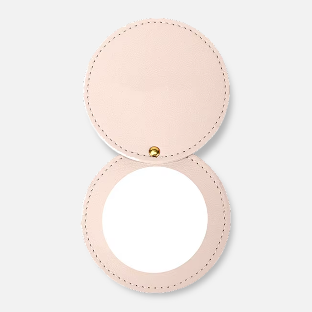 Custom Logo Rotatable Leather Compact Mirror