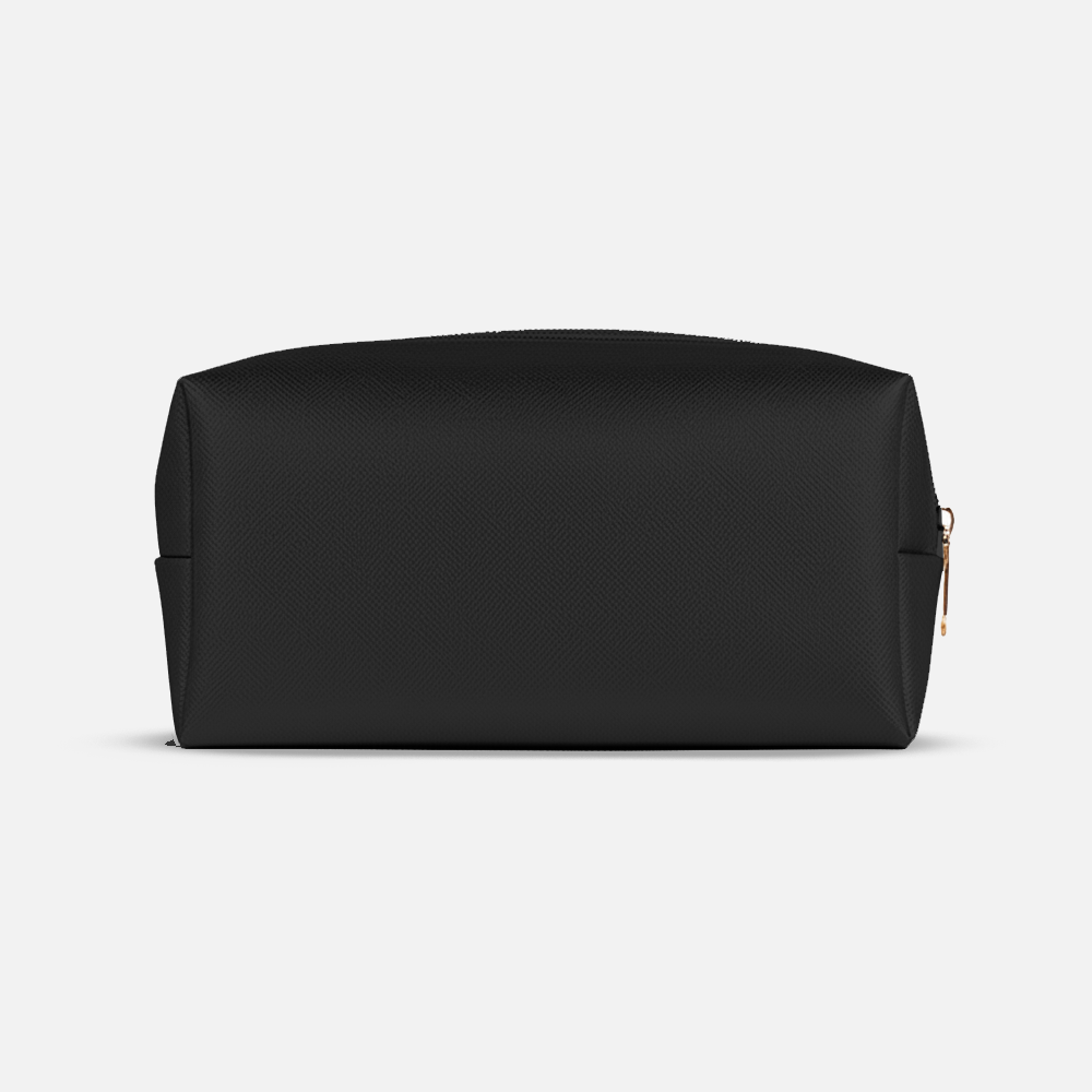 Custom Logo Striped Leather Cosmetic Bag