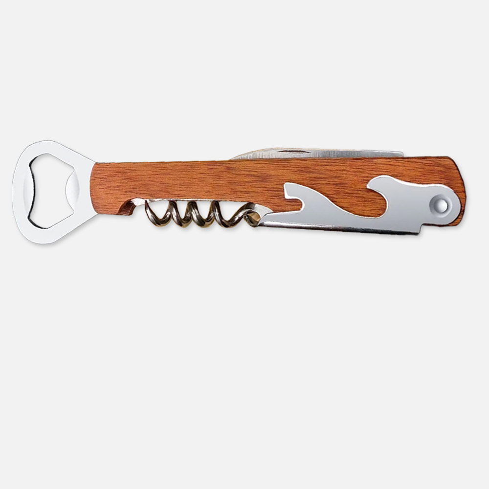 Custom Wooden Wine and Beer Opener With Logo