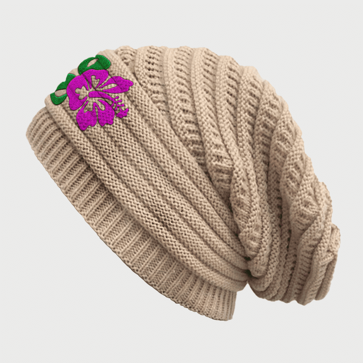 Womens Knitted Baggy Beanie