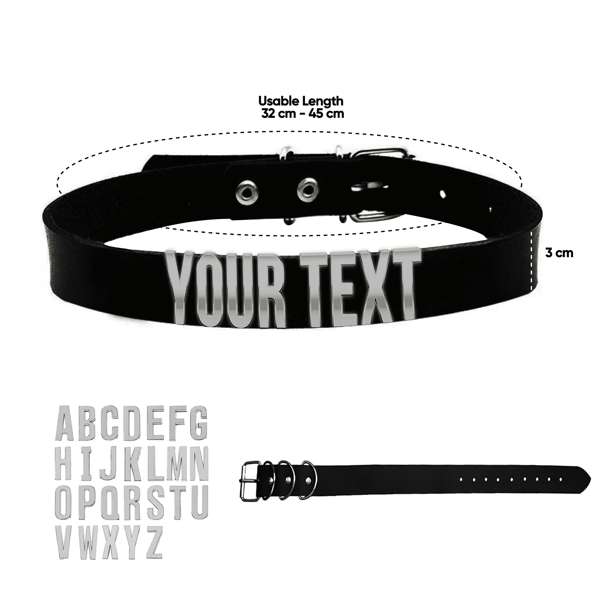 Text Studded Belt