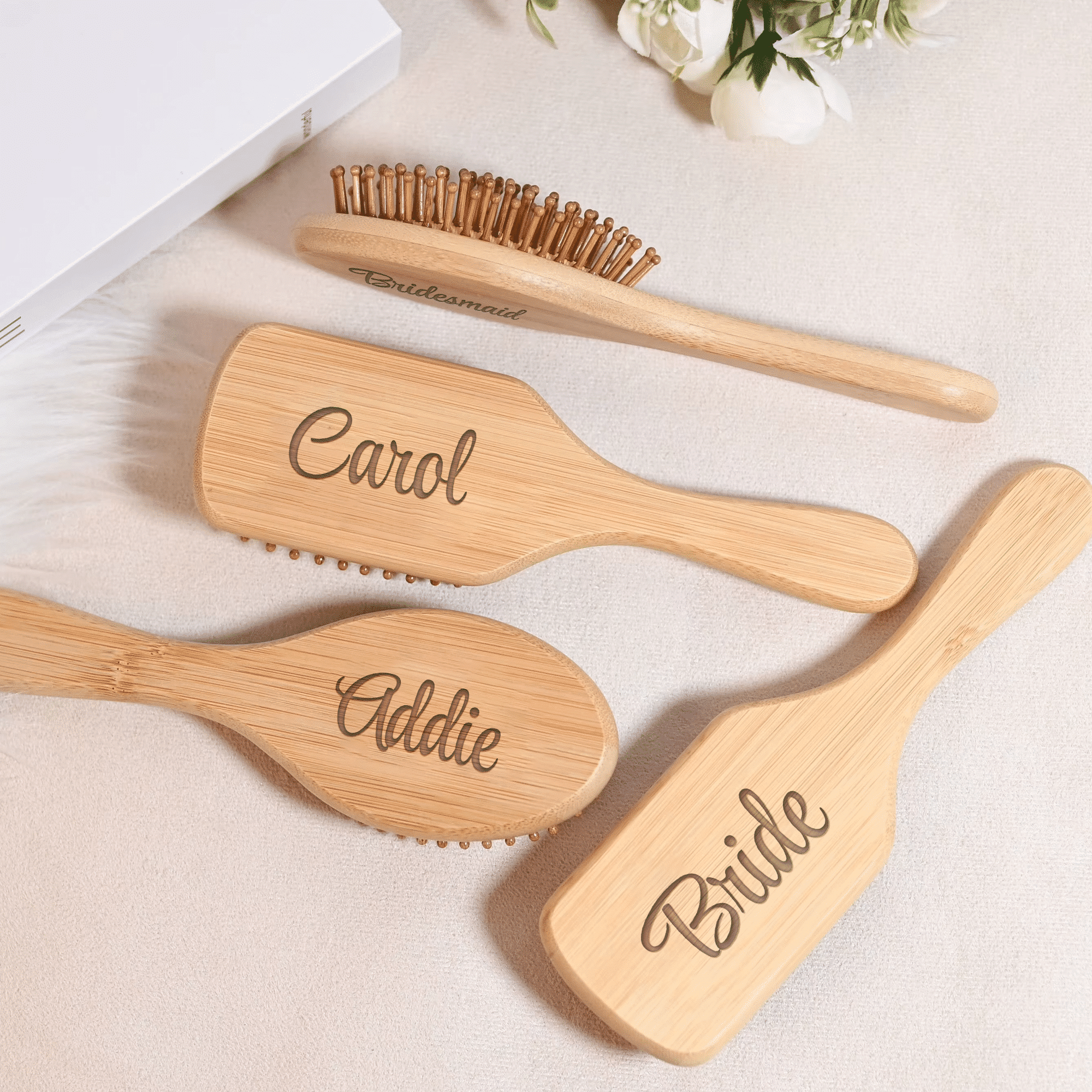 Engraved Wooden Hair Brush